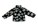 Black floral print Sherpa