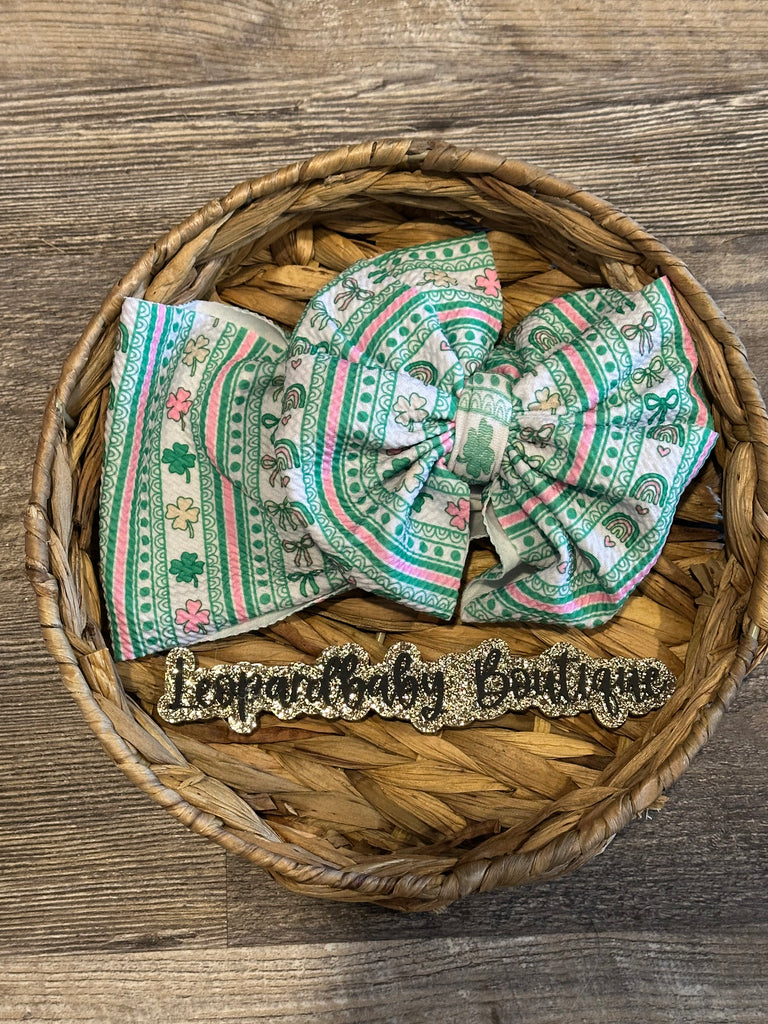 St Patty bows messy wrap