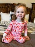 Pink leopard Two Piece Bamboo Pj