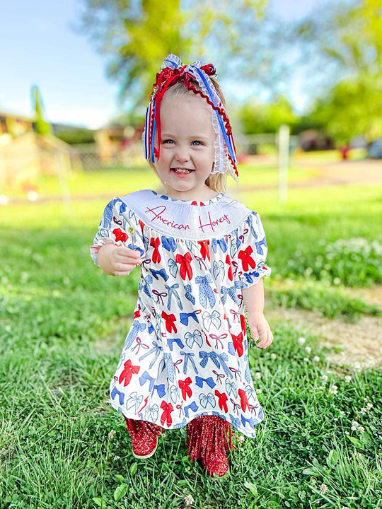 Smocked American honey bows Dress