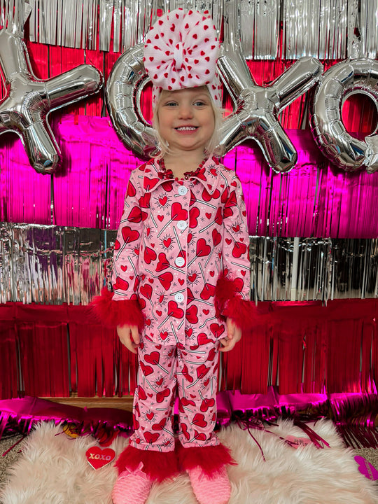 Valentine suckers pj set