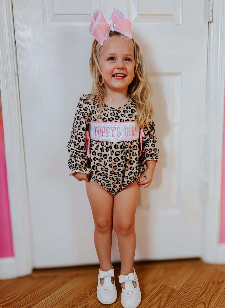 Poppy’s girl leopard Romper
