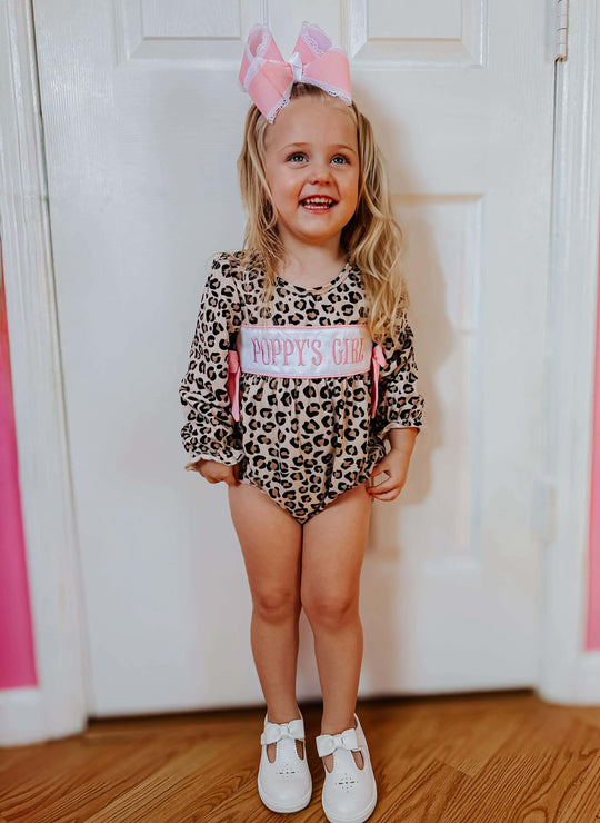 Poppy’s girl leopard Romper