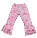 Pink bows ruffle pants
