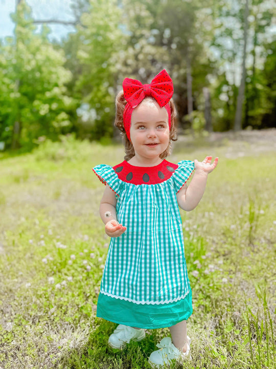 Watermelon smocked dress