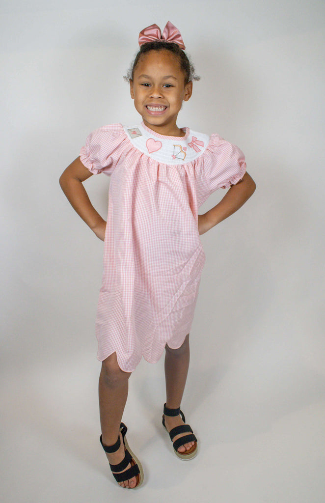Valentine letters Smocked dress 2T Valentine letters Smocked dress 2T