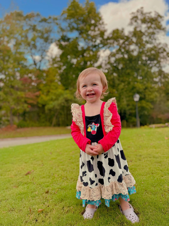 Cow Ruffle dress