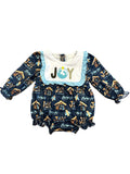 Joy to the world embroidery Romper