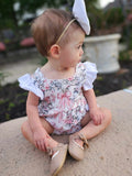 Floral bows ruffle romper