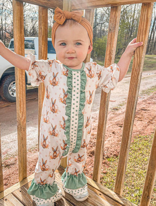 Bunny floral ruffle romper