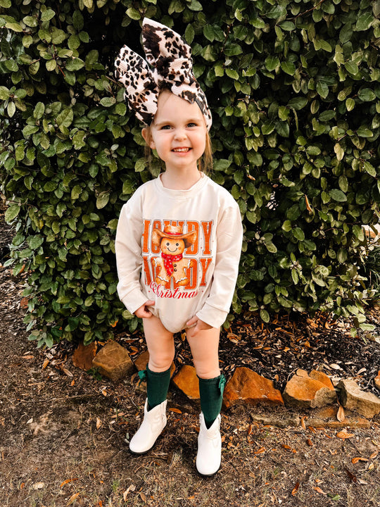 Howdy gingerbread sweater romper