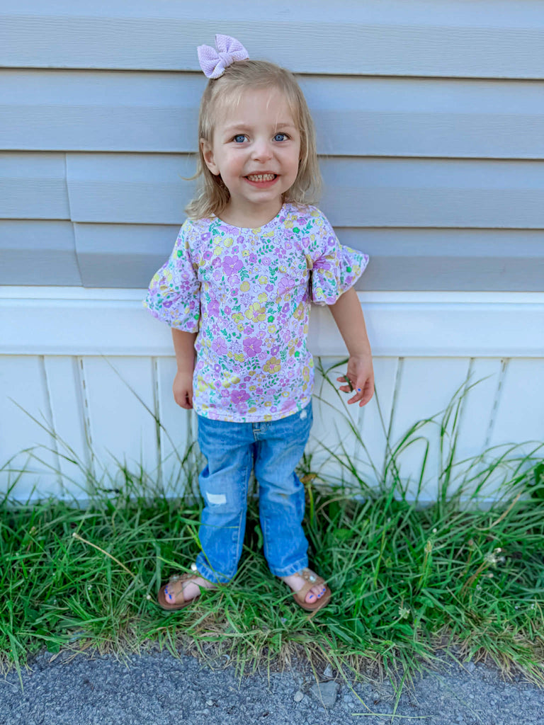 Mardi floral ruffle tee