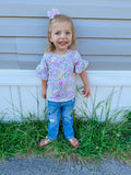 Mardi floral ruffle tee