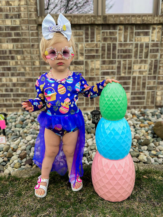 Purple bunny mesh bummies set