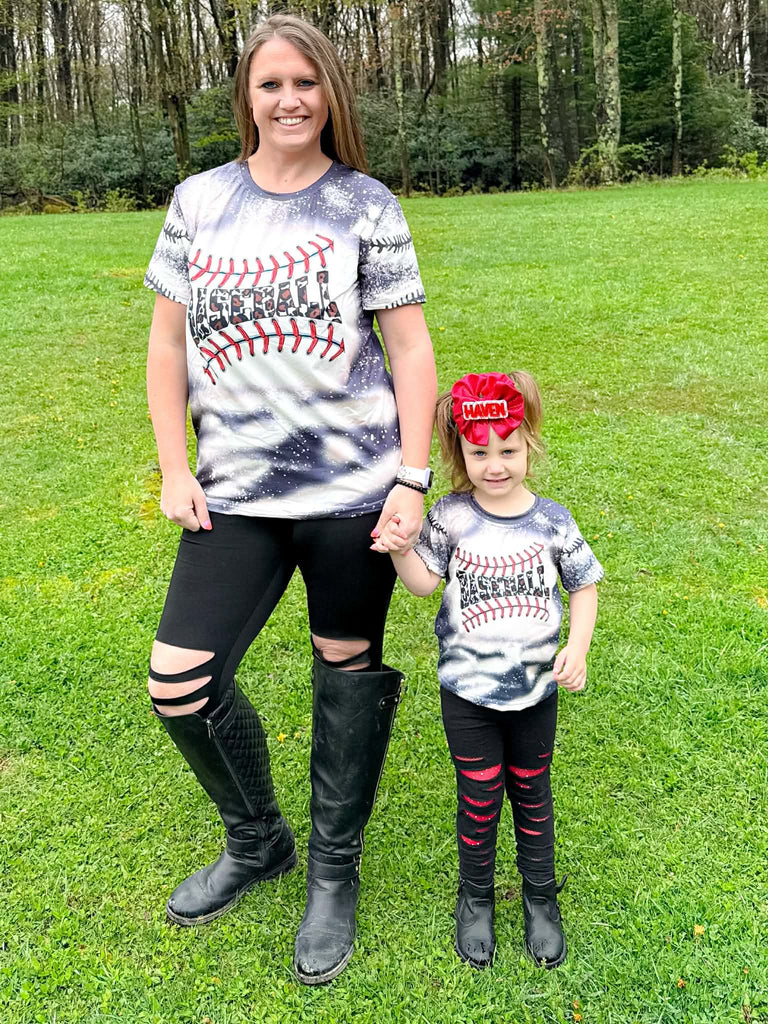 Mom & me baseball top