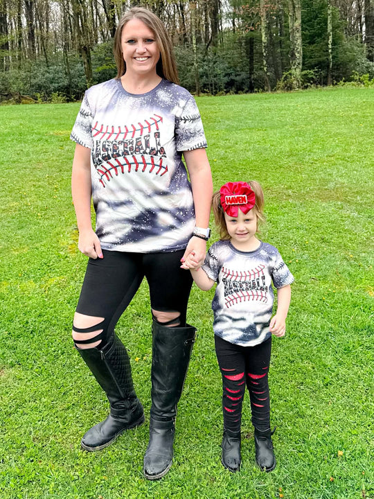 Mom & me baseball top