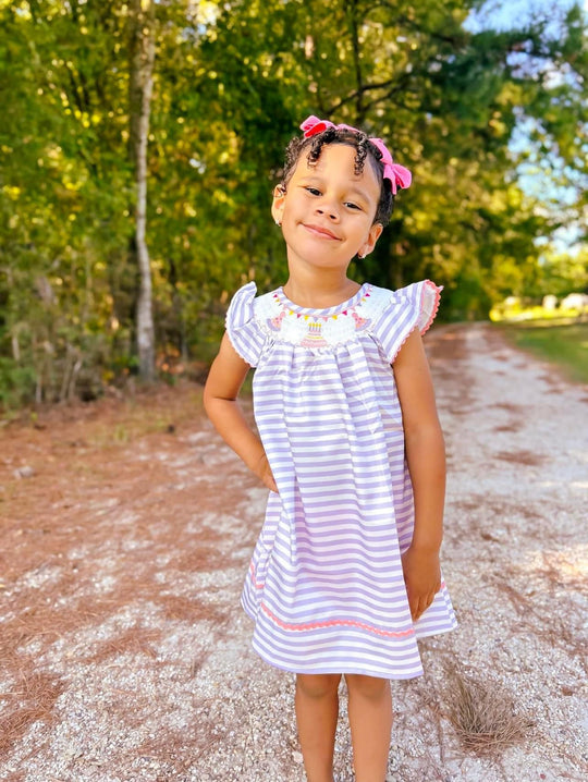 Clover Cottage Smocked Birthday Dress
