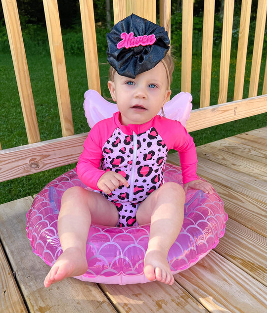 Pink Leopard L/S Swimsuit