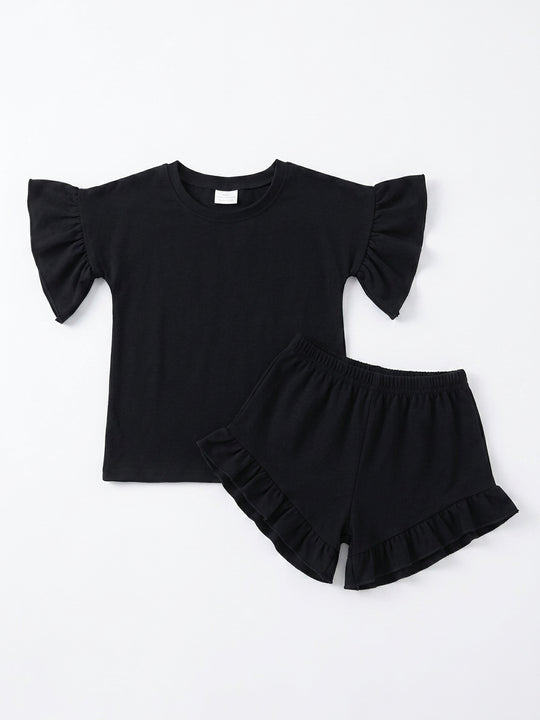 Black ruffle set