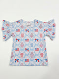 God bless the USA ruffle tee