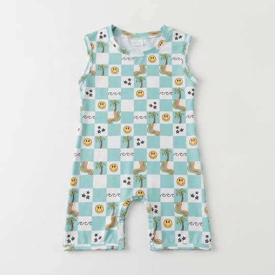 Wavy checks summer romper