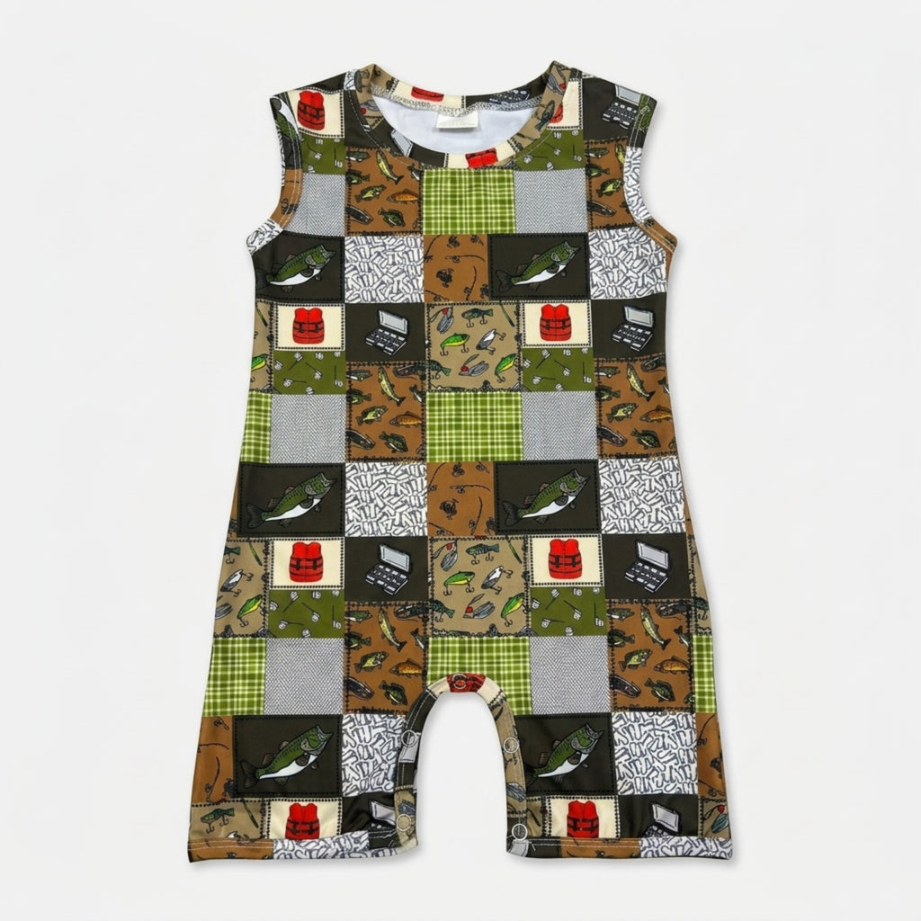 Fishing patchwork summer romper