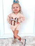 Football bows sweater romper