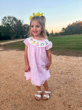 Pink Seersucker Birthday dress