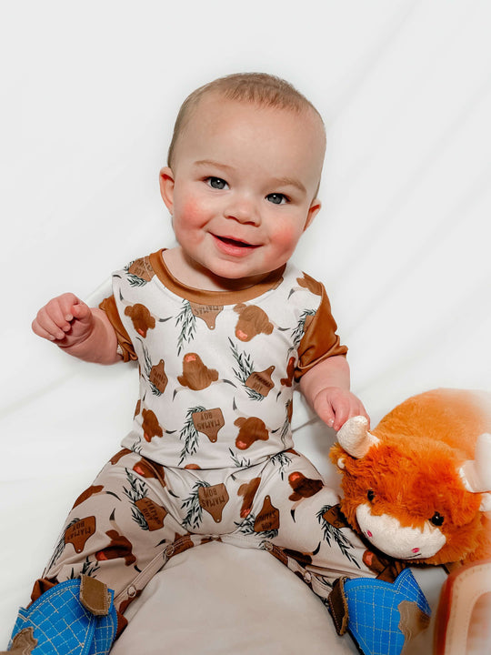 Cow tag Mamas boy romper
