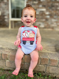 Blue Baseball Boy romper