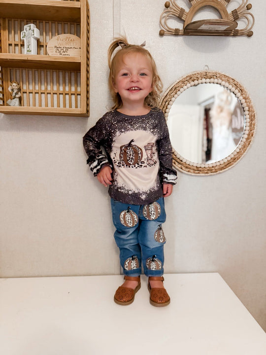 Two piece Leopard pumpkin set