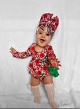 Christmas floral ruffle romper