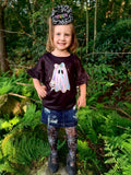 Iridescent Ghost ruffle top