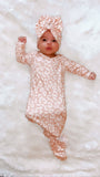 Beige leopard gown and headband set