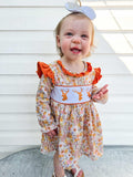 Rust floral deer romper