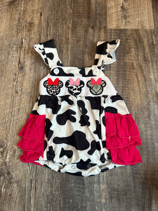 Cow appliqué romper