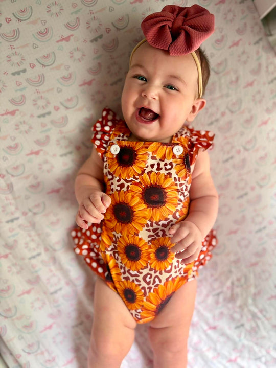 NEWBORN Sunflower ruffle romper