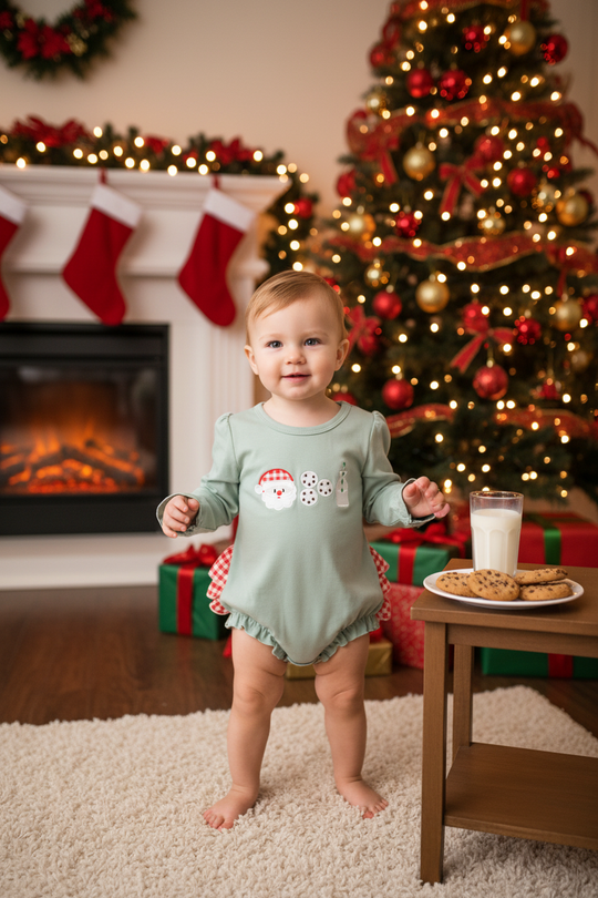 Milk and cookies appliqué romper