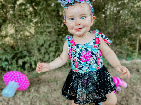 Wonderland mesh tie romper