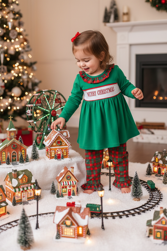 Smocked Merry Christmas Set