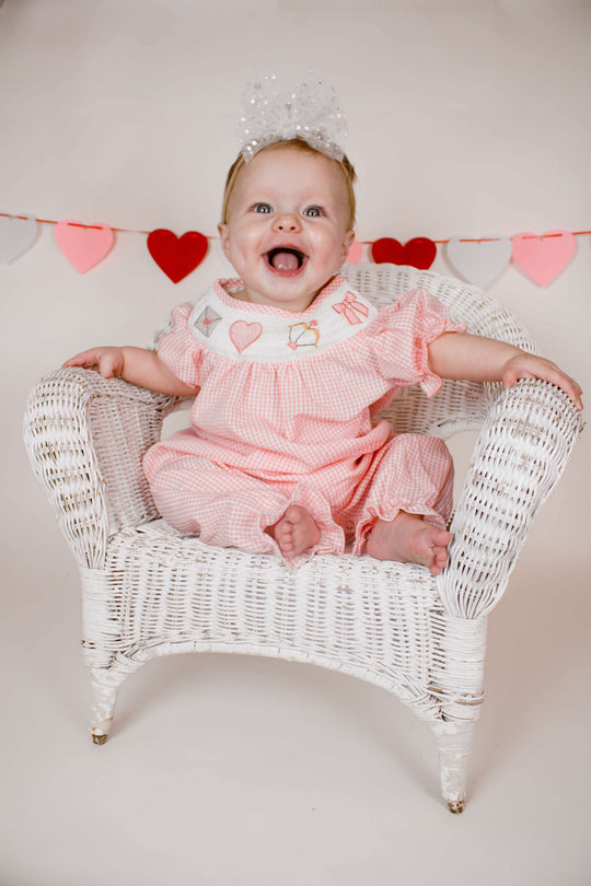 Valentine’s letters smocked romper