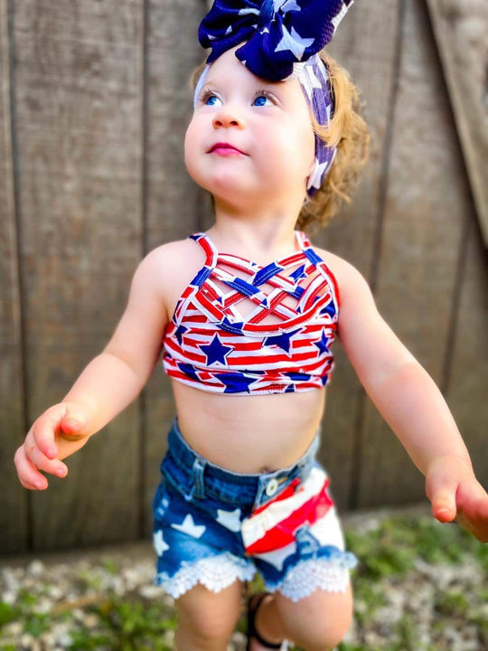 July 4th cropped tank top