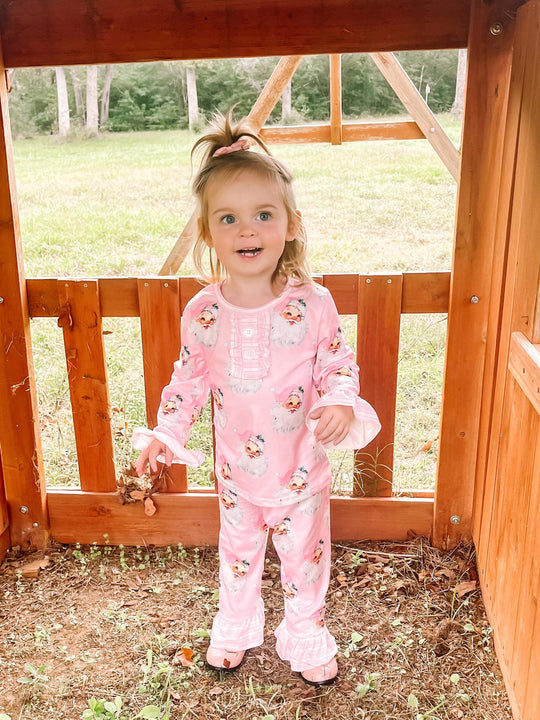Pink Santa pj set