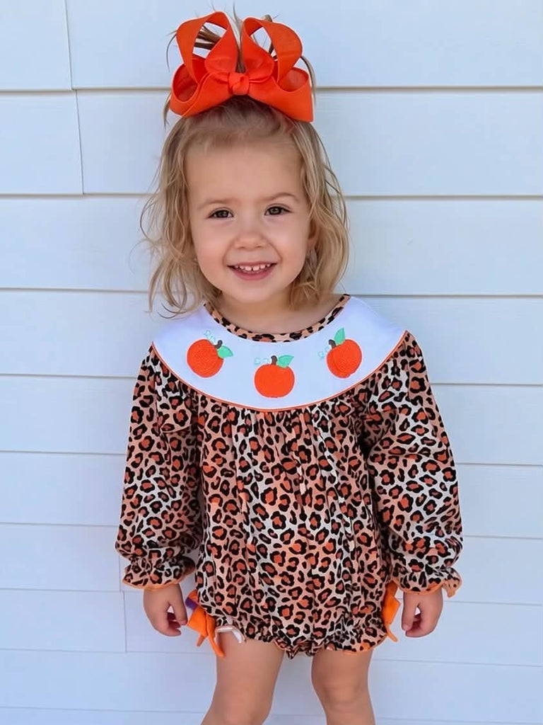 Leopard pumpkins - Girl romper
