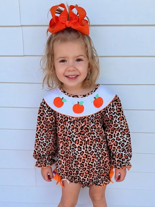 Leopard pumpkins - Girl romper