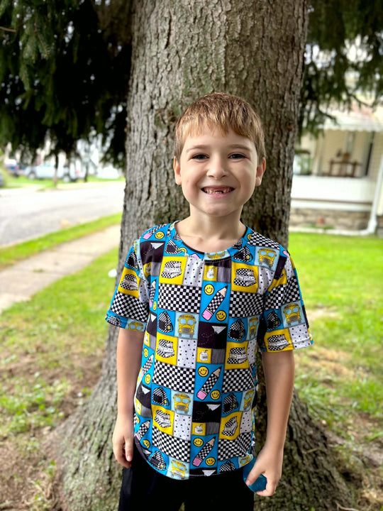 Checkered school set