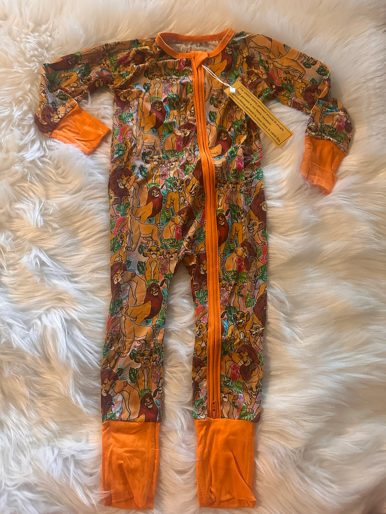 Lion bamboo zip 6/12M