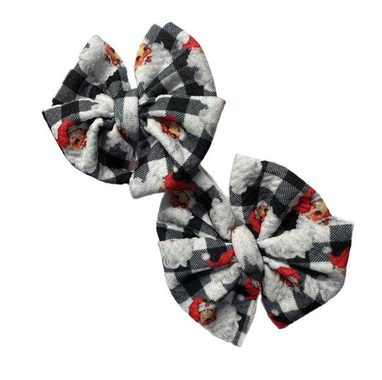 Checkered Santa messy piggies