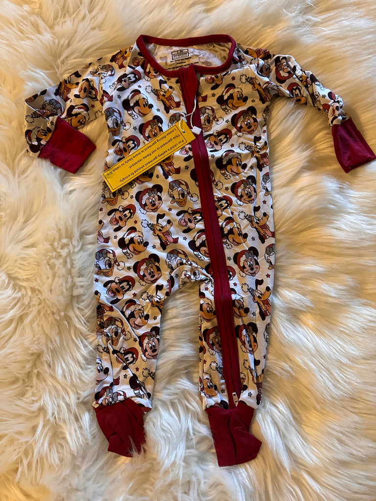 Christmas character bamboo zip 0/3 M