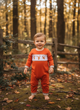 Rust deer boy romper